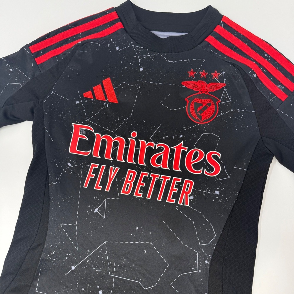Adidas‎ SL Benfica Away Jersey Youth 7-8Y Black Red Constellation Soccer Shirt